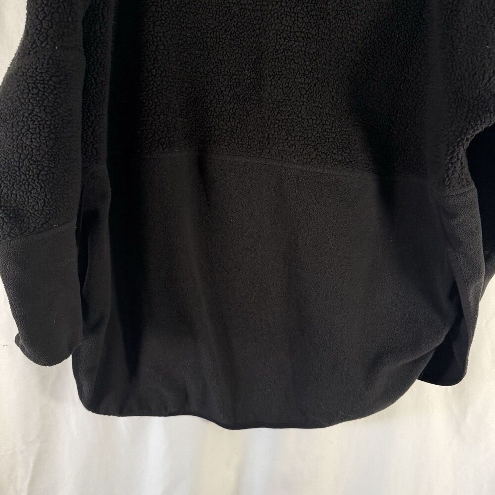 North Face Fleece Jacket Women's Large Black 1/4 Zip Mock Neck Pockets Sherpa - Picture 9 of 12